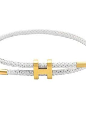 Bracelet with Adjustable Design Polished H Shape Buckle, Bracelets